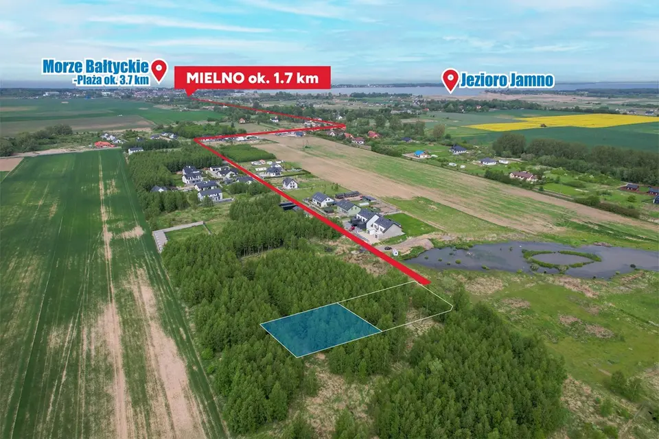 Działka budowlana 1028m2 z WZ w Strzeżenicach blisko Mielna. – Strzeżenice