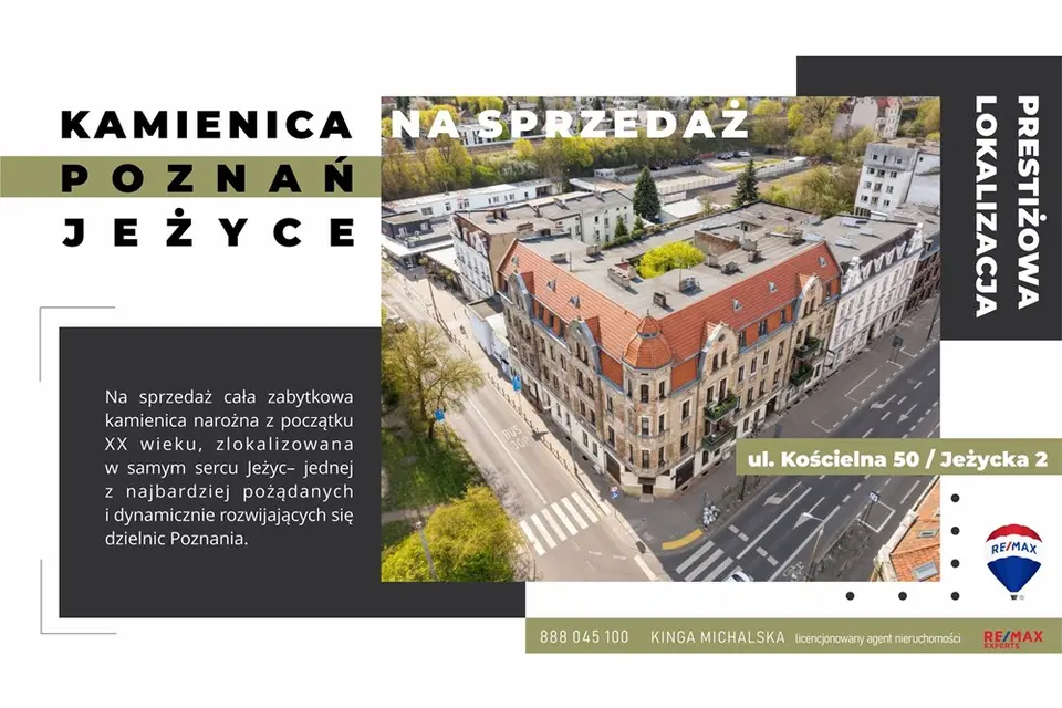 KAMIENICA INWESTYCYJNA NA SPRZEDAŻ - 85% UDZIAŁÓW Poznań, Jeżyce - ul.